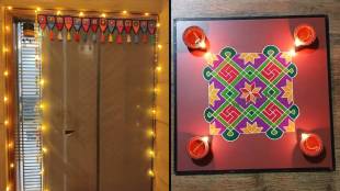 Diwali home decorations and rangoli