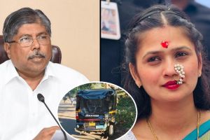 Gautami Patil car accident Pune Chandrakant Patil