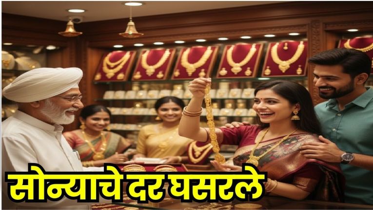 Gold-Silver Price: मोठ्या उसळीला ब्रेक! सोन्याचे दर अचानक घसरले; १० ग्रॅमचा भाव पाहताच बाजारात ग्राहकांची वाढली गर्दी