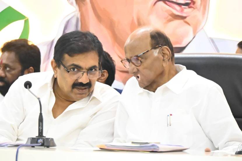 Jayant Patil with Sharad Pawar