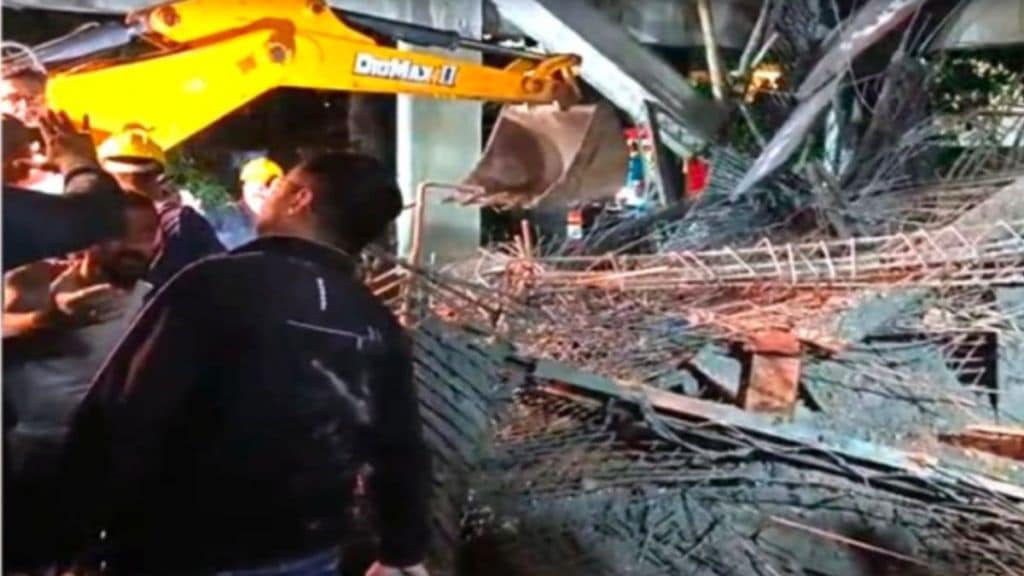 Kolhapur fire station slab collapses during construction one dead five injured