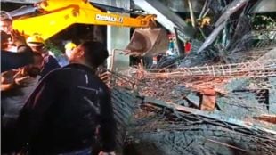 Kolhapur fire station slab collapses during construction one dead five injured