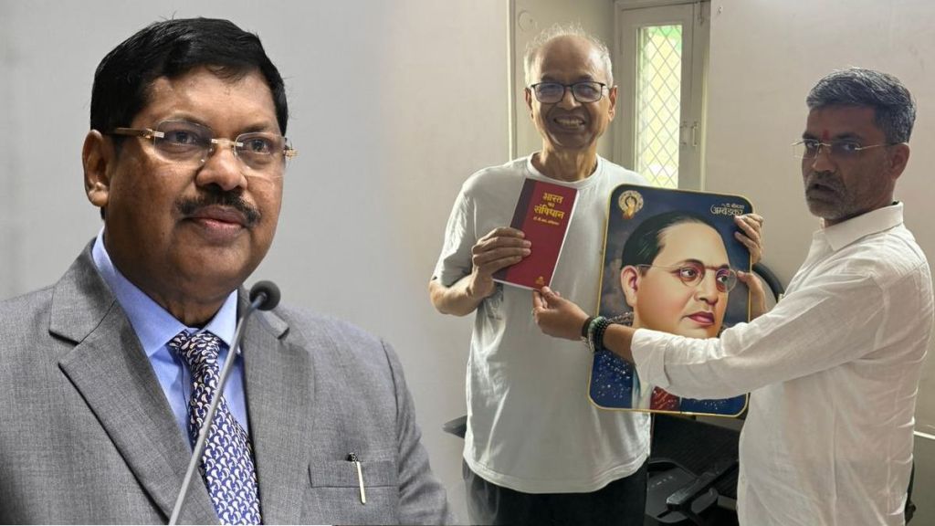 MP Nilesh Lanke meets Rakesh Kishor CJI Bhushan Gavai