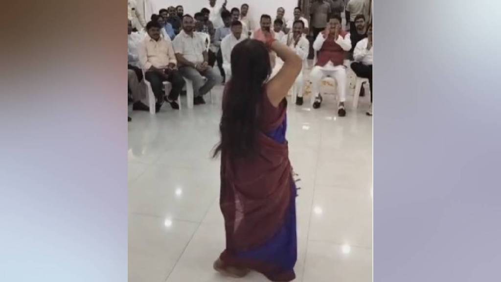 NCP city president Anil Ahirkar gets into trouble for dancing lavani at the party office NCP city president Anil Ahirkar gets into trouble for dancing lavani at the party office