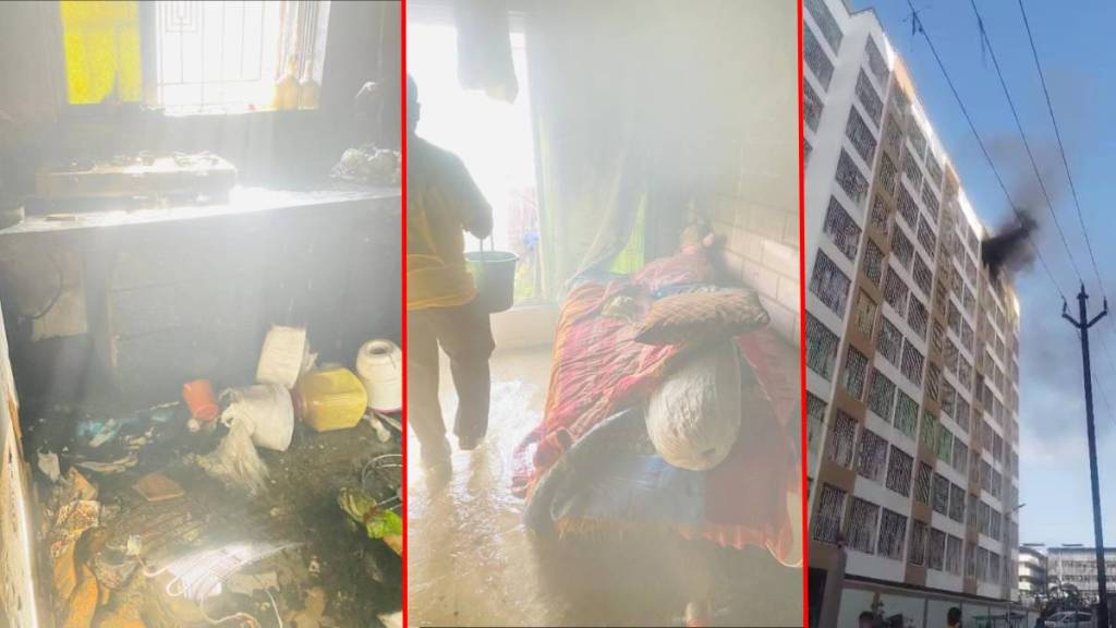 A massive fire broke out on the 9th floor of a building in Nalasopara