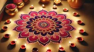 Diwali 2025 : दिवाळीसाठी खास रंगीबेरंगी रांगोळी डिझाईन आयडियाज
