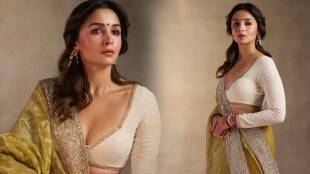 alia bhatt yellow banarasi saree photoshoot