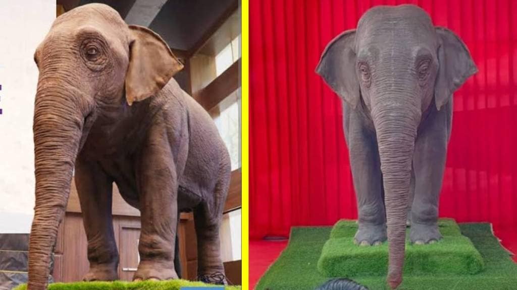 animatronic elephant, mechanical elephant for schools, Dharavi elephant event, PETA elephant awareness India, Eli animatronic elephant, educational elephant robot,