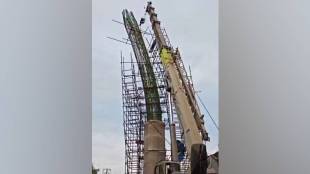 metro construction Dombivli, Kalyan Shilphata road metro, bent steel rod metro pillar, metro pillar repair updates, Mumbai metro corridor construction, metro traffic disruption Dombivli, metro safety measures Mumbai, steel rod bending metro work,