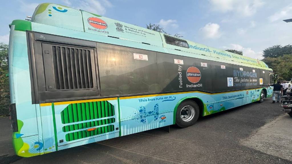 hydrogen fueled bus tested in Pune