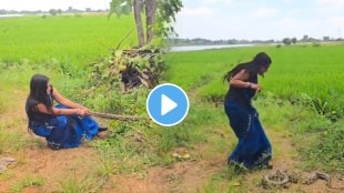 Woman in saree rescues giant snake from field viral video wins hearts