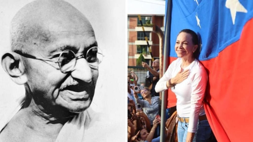 Nobel Peace Prize winner 2025 Maria Corina Machado Mahatma Gandhi Influence