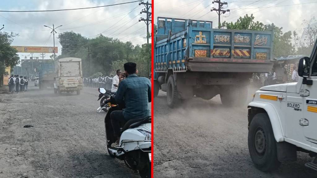 Palghar filled with Dust clouds due to lack of road repairs