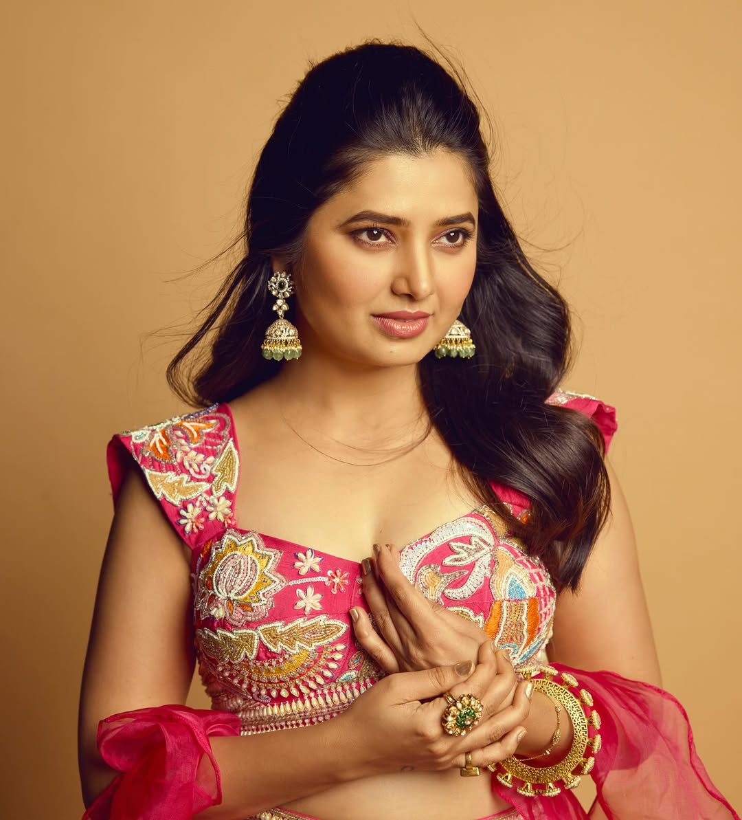 Prajakta Mali Red Sharara Dress