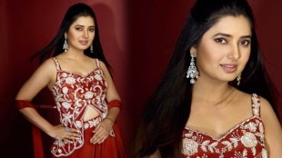 Prajakta Mali Red Sharara Dress