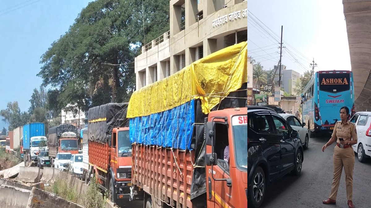 Pune Bengaluru road Traffic Jam Karad Diwali Shopping Highway Widening Work Massive Congestion