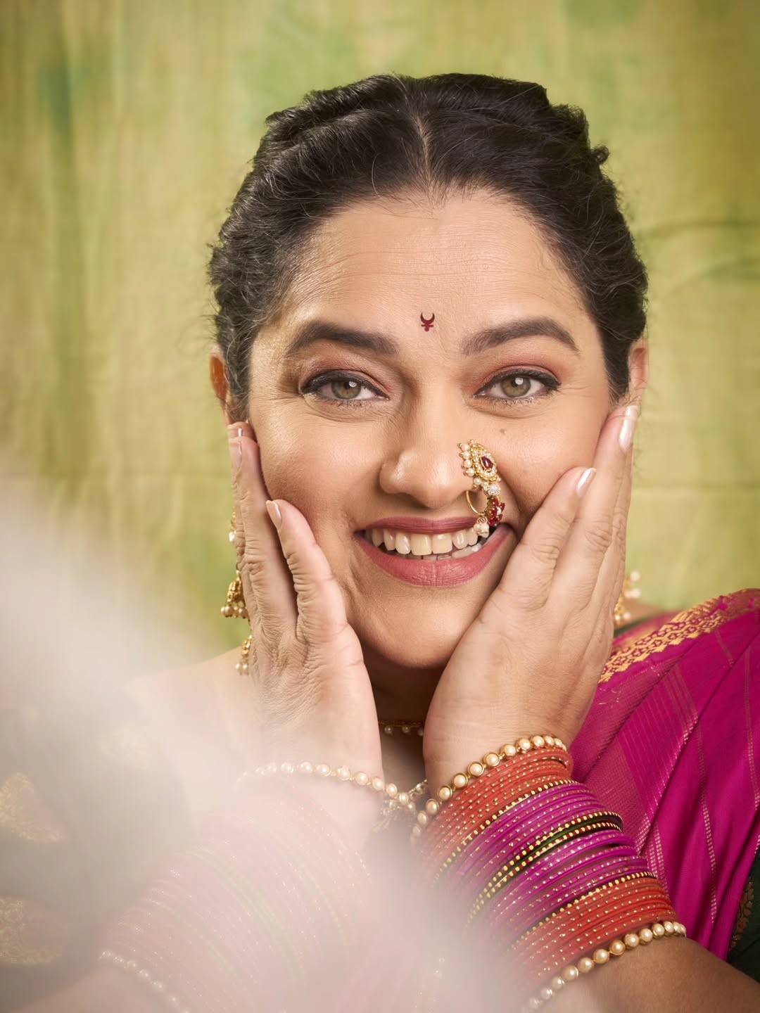 Purnima Talwalkar Pink Saree Look