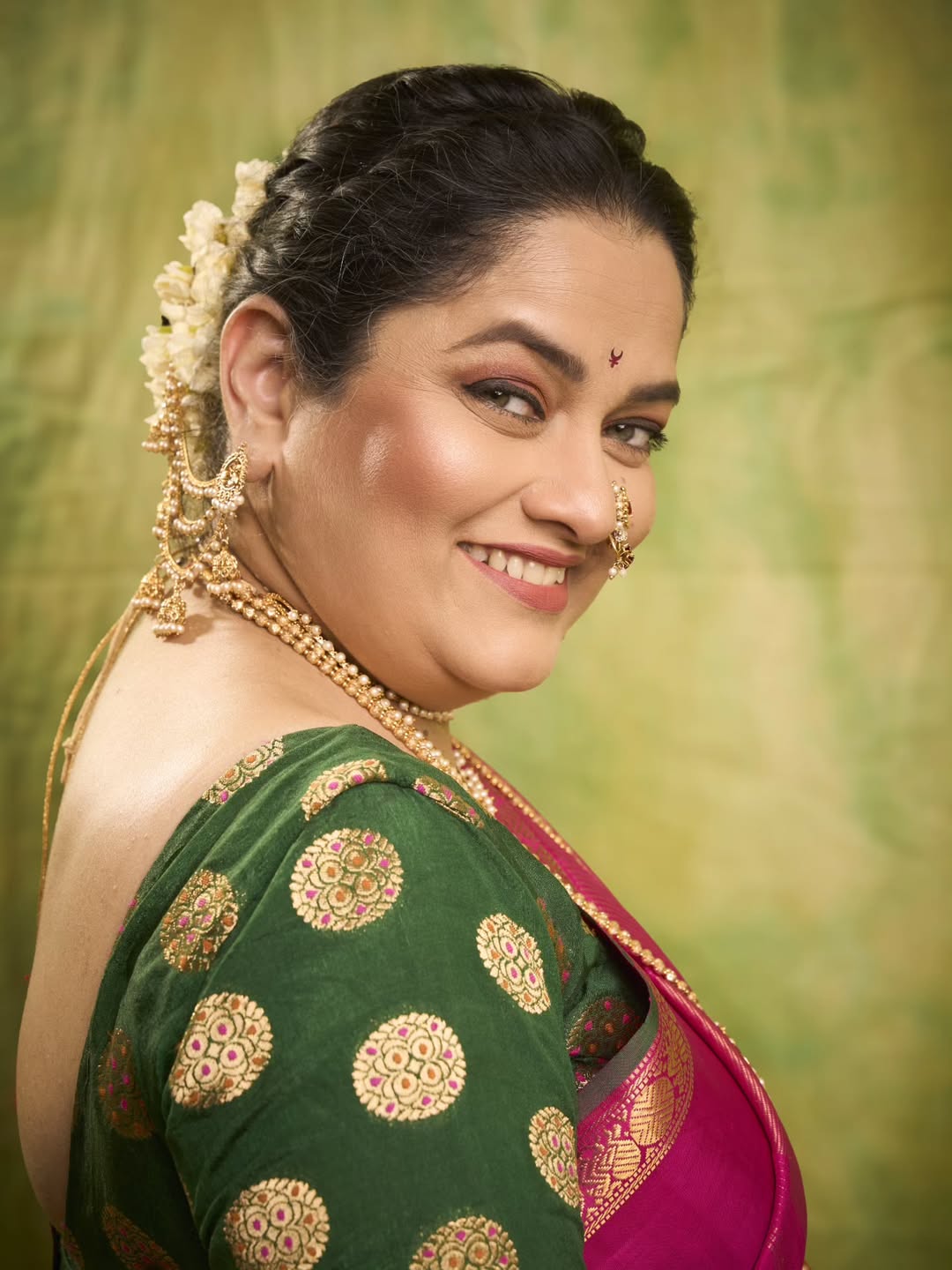 Purnima Talwalkar Pink Saree Look