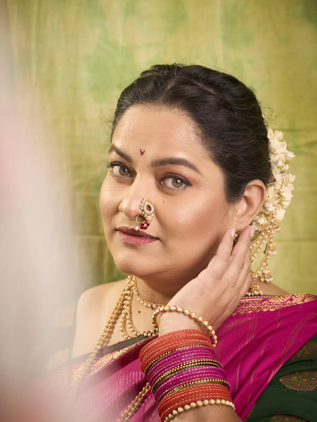 Purnima Talwalkar Pink Saree Look