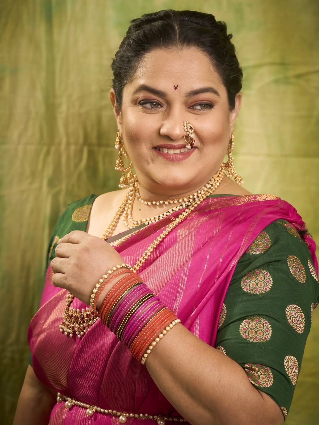 Purnima Talwalkar Pink Saree Look