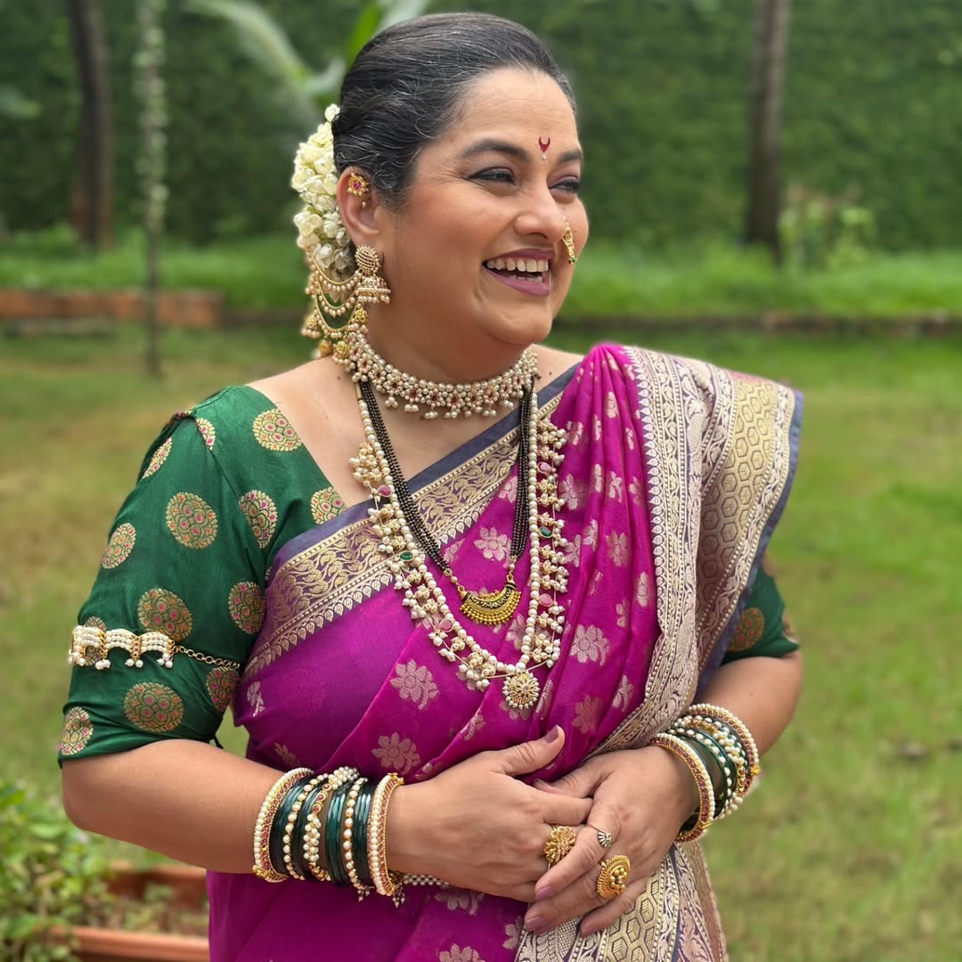 Purnima Talwalkar Pink Saree Look