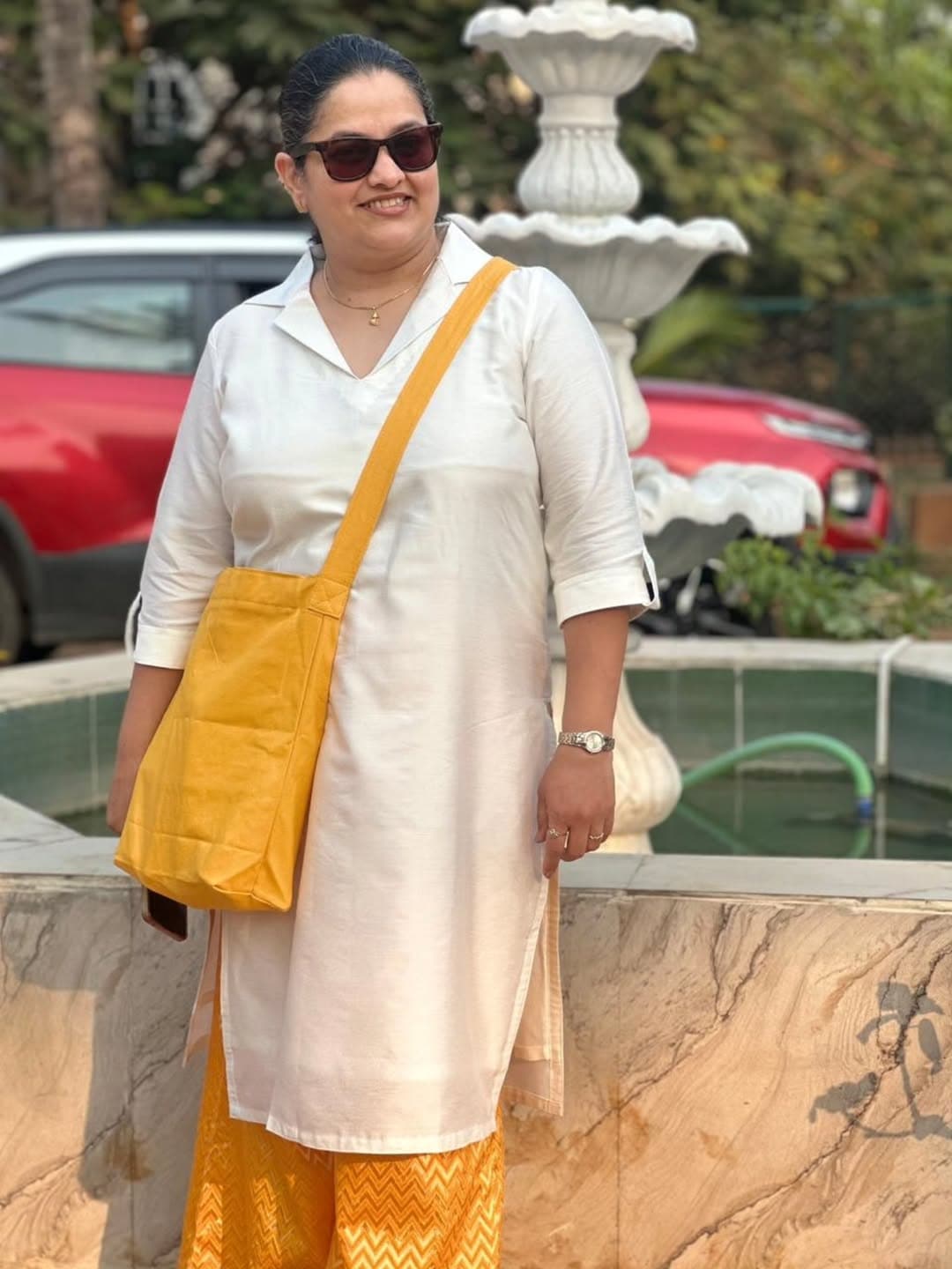 Purnima Talwalkar Pink Saree Look