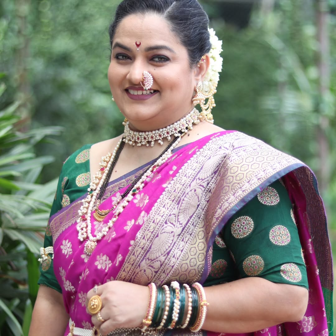 Purnima Talwalkar Pink Saree Look