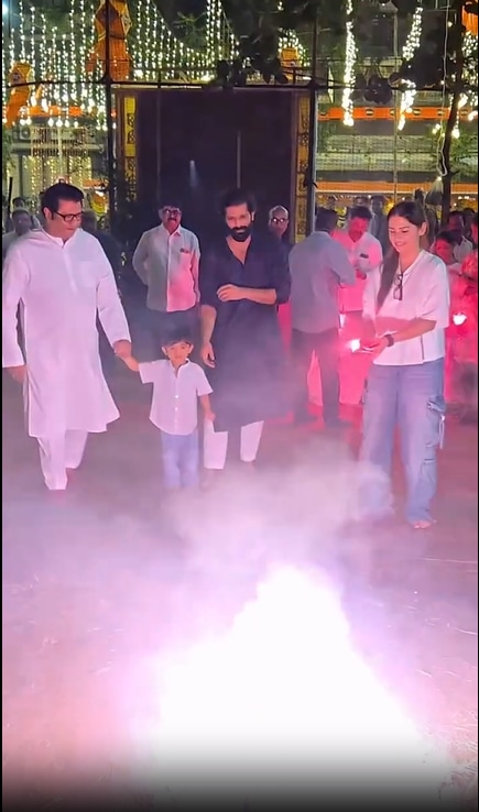 Raj Thackeray Kiaan Thackeray Diwali 2025