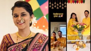 aai kuthe kay karte fame kaumudi walokar celebrates first diwali with husband after marriage