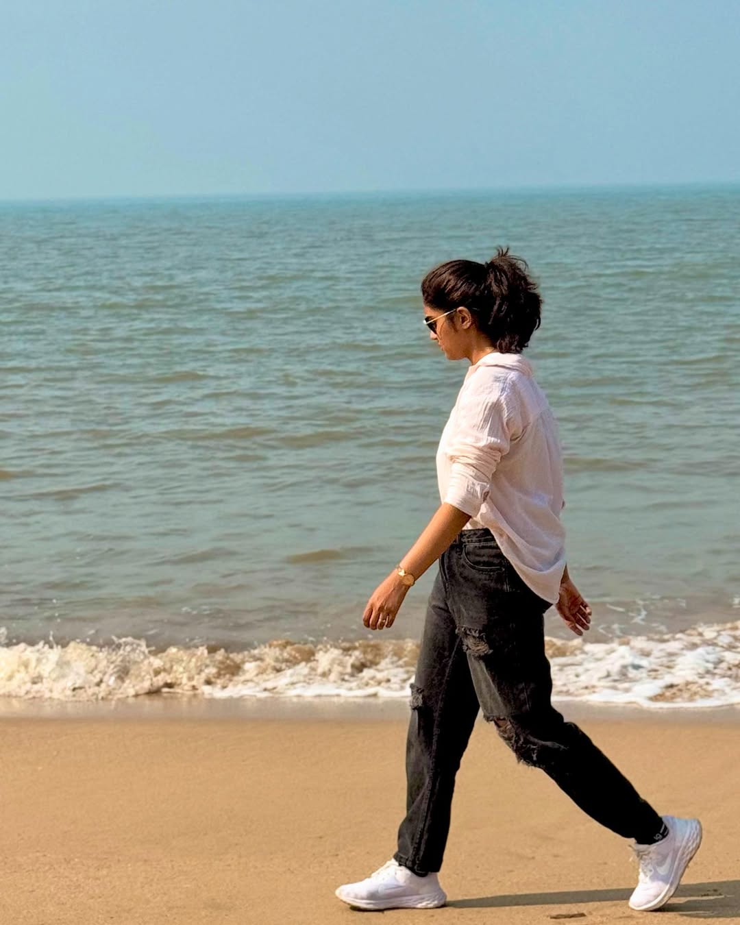 Rinku Rajguru Marine Drive Saree Look