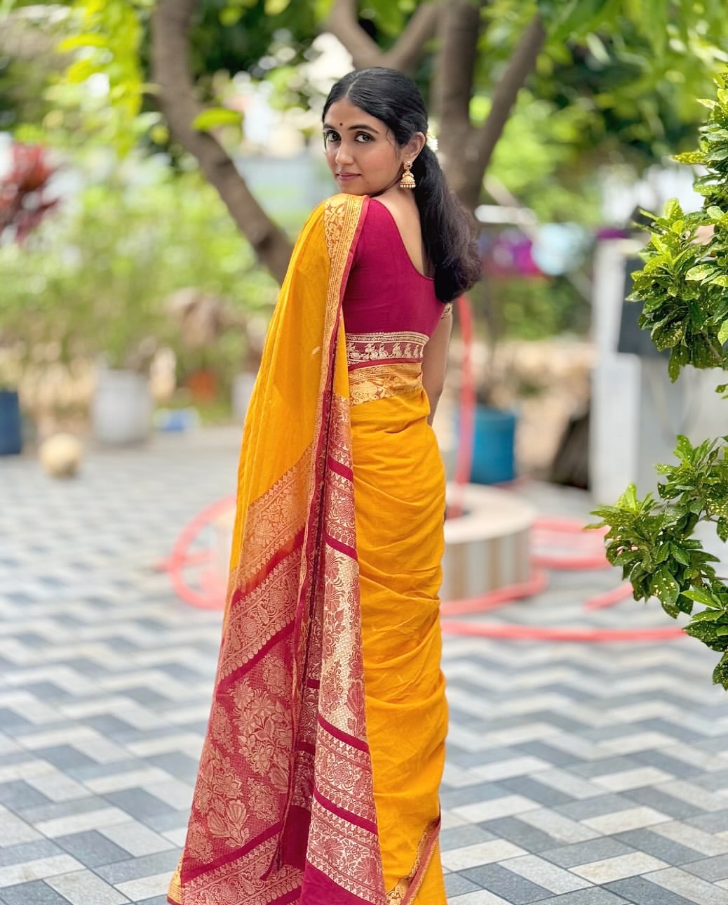 Rinku Rajguru Red Nauvari Saree Look