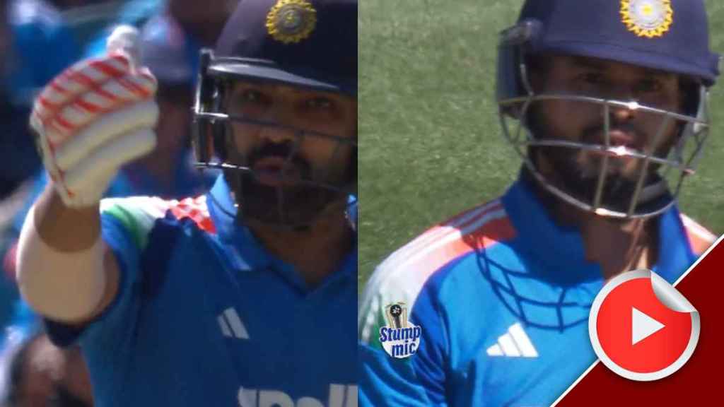 Shreyas Iyer Rohit Sharma Argue on Missed Single Banter Caught In Stump Mic Video