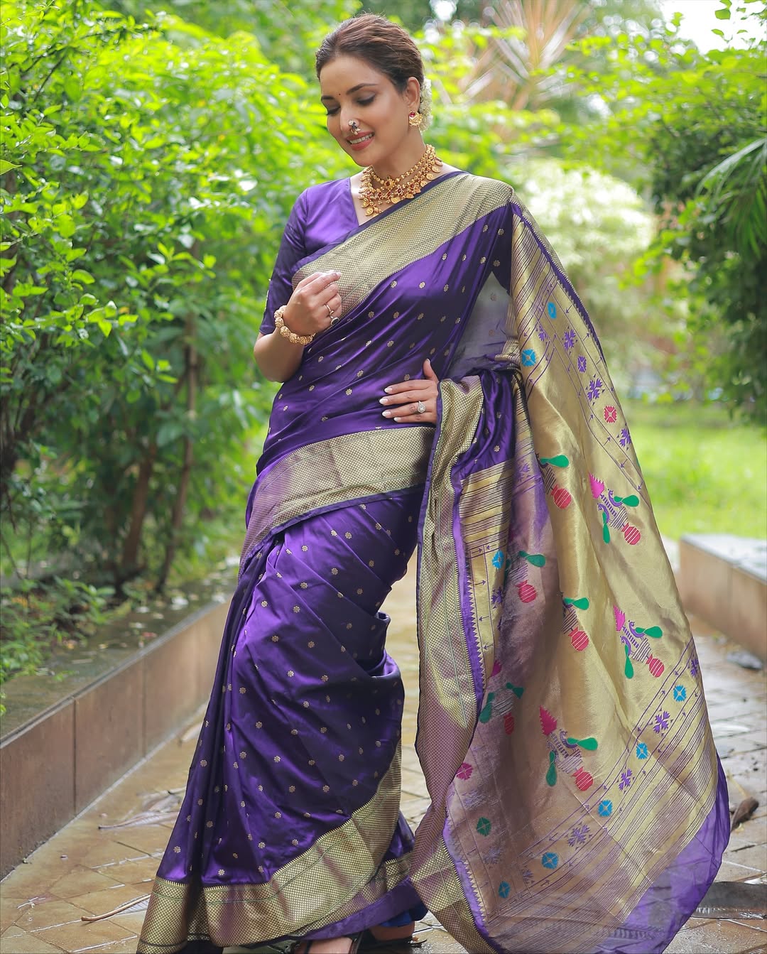 Rupali Bhosle Paithani Saree Look