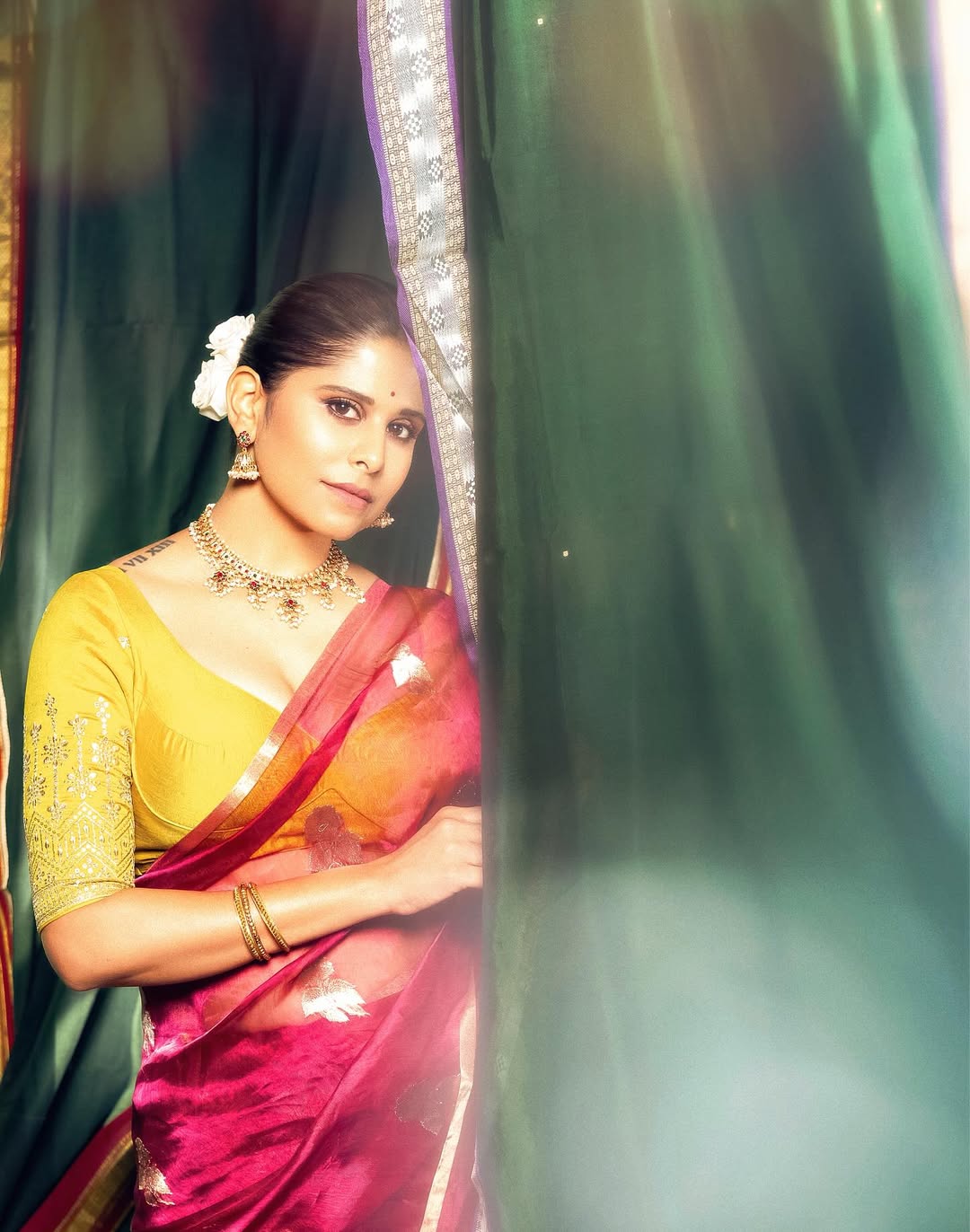 Sai Tamhankar Diwali 2025 Saree Look