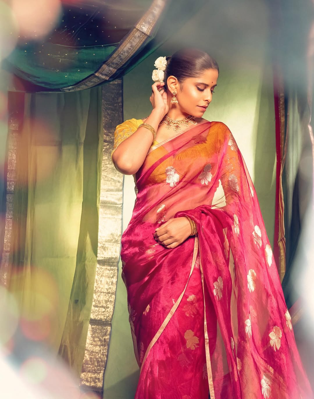 Sai Tamhankar Diwali 2025 Saree Look