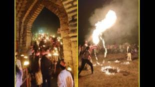 Satara: Hundreds of torches lit up the Sajjangad Fort in Satara