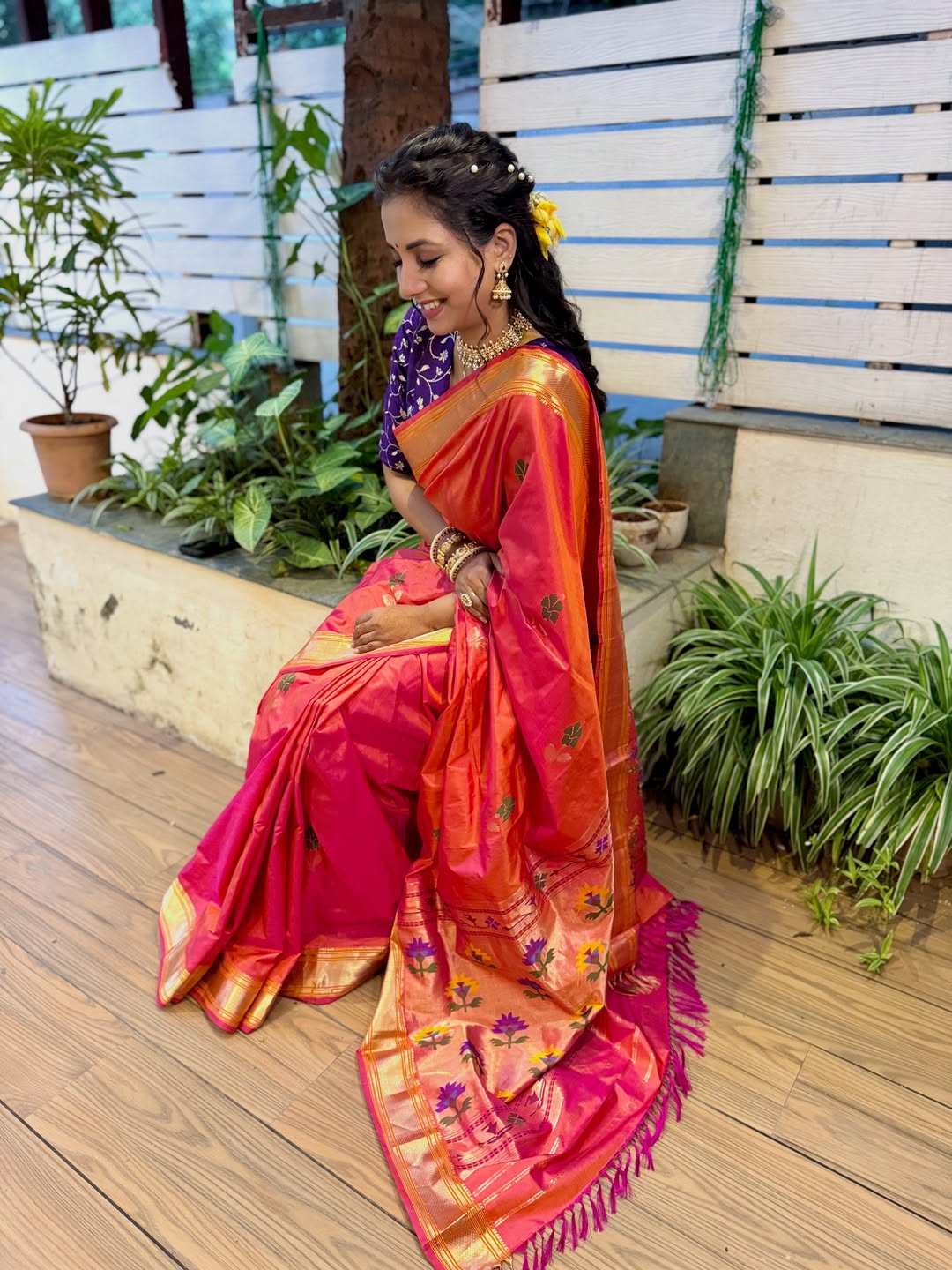 Sayali Sanjeev Jaswand Paithani Saree
