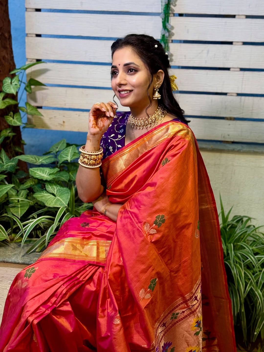Sayali Sanjeev Jaswand Paithani Saree