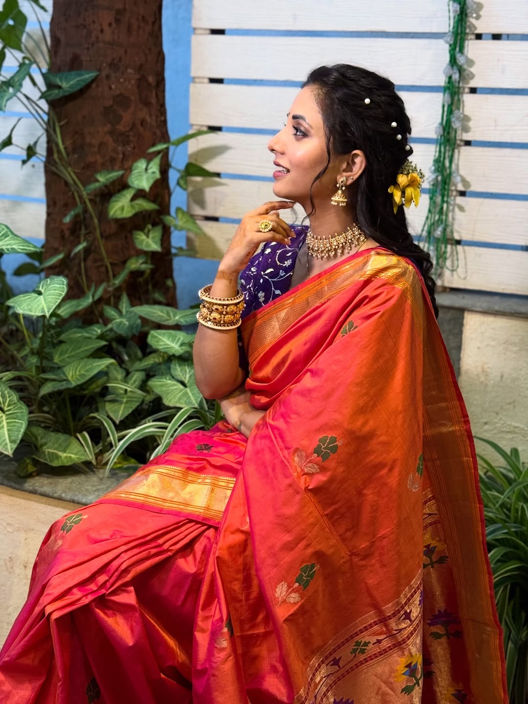 Sayali Sanjeev Jaswand Paithani Saree