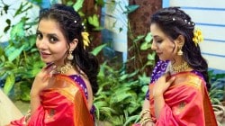 Photos: ‘चाफा आणि तो…’ म्हणत सायली संजीवने शेअर केले जास्वंद पैठणी साडीतील फोटो