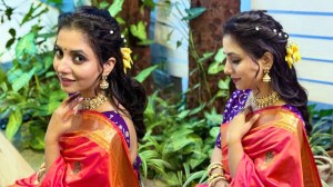 Photos: ‘चाफा आणि तो…’ म्हणत सायली संजीवने शेअर केले जास्वंद पैठणी साडीतील फोटो