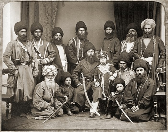 Sher Ali Khan (center) and his delegation in 1869 (Wikipedia)