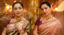 धनत्रयोदशीनिमित्त सोनाली कुलकर्णीचा मुनिया पैठणीतील लूक; ब्लाऊजच्या नव्या डिझाईनची चर्चा
