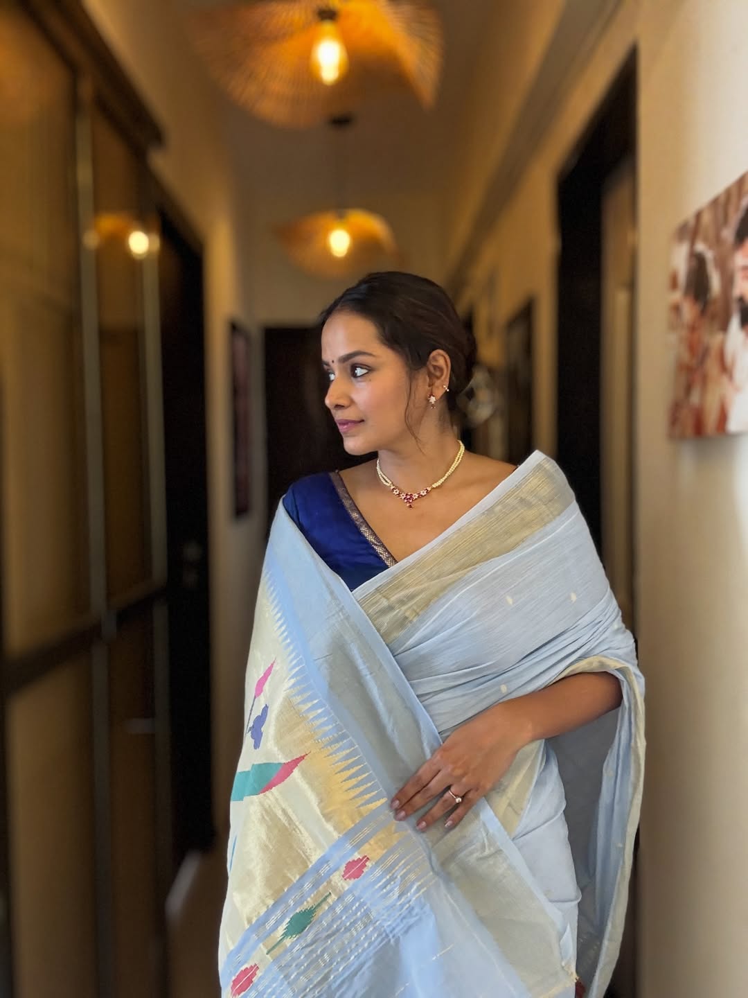 Titeekshaa Tawde Cotton Paithani Saree