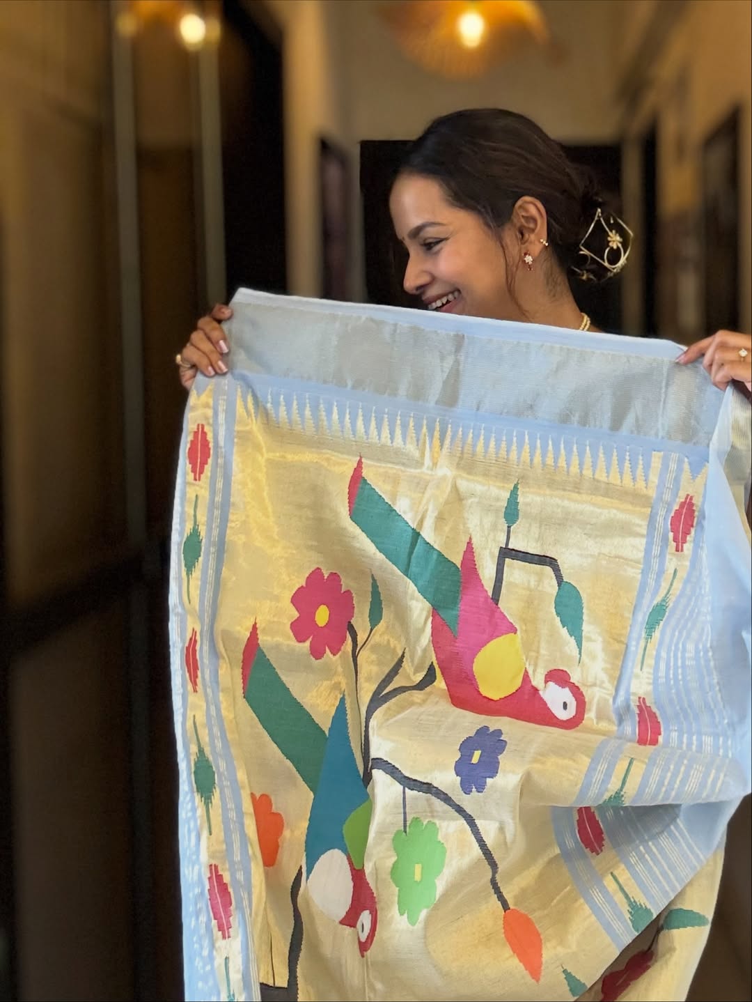 Titeekshaa Tawde Cotton Paithani Saree