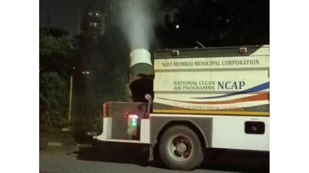 Water spraying once again to prevent pollution in Navi Mumbai