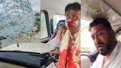 VIDEO : पूरग्रस्तांच्या मदतीसाठी गेलेल्या भाजपा नेत्यांवर हल्ला, खासदार मुर्मू रक्तबंबाळ, आमदार घोष यांच्या कारवर दगडफेक