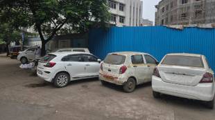 Abandoned vehicles litter the Civil and Sessions Court at Mira Road