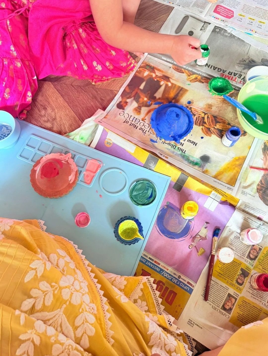 alia bhatt shares diwali celebration photo 3 year old raha painted diyas