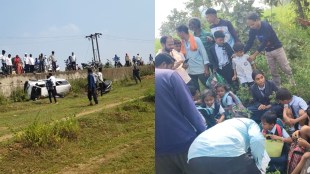 Six to seven students injured after school van overturns over bridge due to potholes in Bhandara